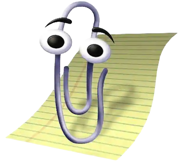 Clippy, אטב הנייר של אופיס, עם העיניים הגדולות והגבות